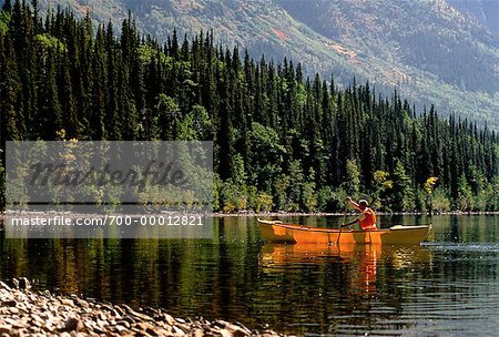 Canoeing, Edziza Provincial Park British Columbia, Canada