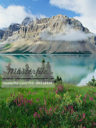 Crowfoot Mountain and Bow Lake Banff National Park Alberta, Canada
