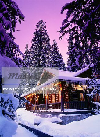 Cabin In Lake Louise Area Banff National Park Alberta Canada