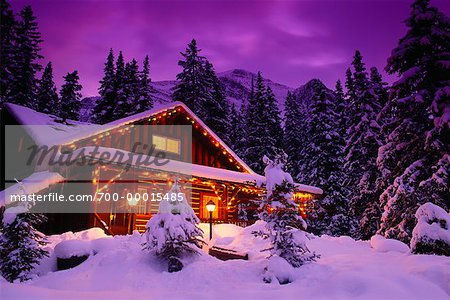 Cabin Lake Louise Banff National Park Alberta Canada Stock