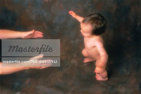 Baby Walking Toward Outstretched Arms