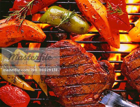 Steak and Vegetables on the Grill