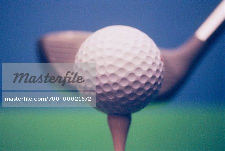 Close-Up of Golf Ball and Club