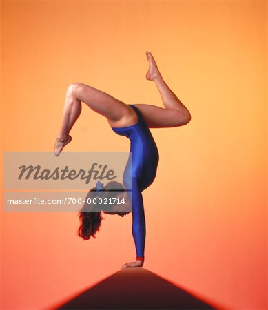Gymnast doing handstand - Stock Image - C052/1251 - Science Photo