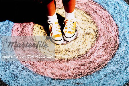 Close-Up of Child's Feet Wearing Sneakers