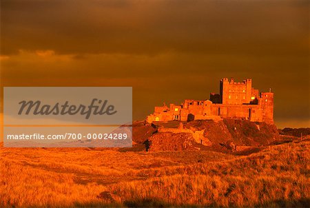 Bamburgh Castle at Sunset Northumberland, England