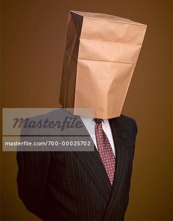 Person With Brown Paper Bag On Head Photograph by Victor De