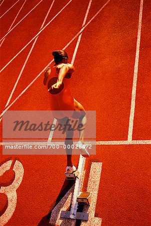 Female Runner at Starting Line