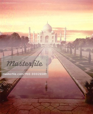 Taj Mahal at Sunset Agra, India