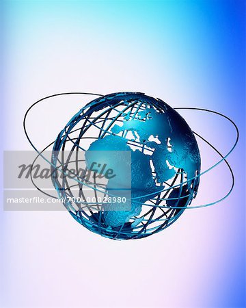 Wire Globe with Rings Europe and Africa