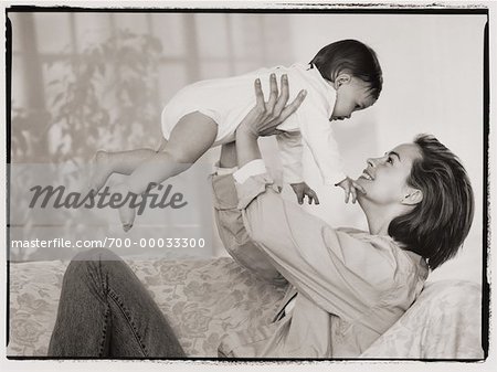 Mother and Baby on Sofa