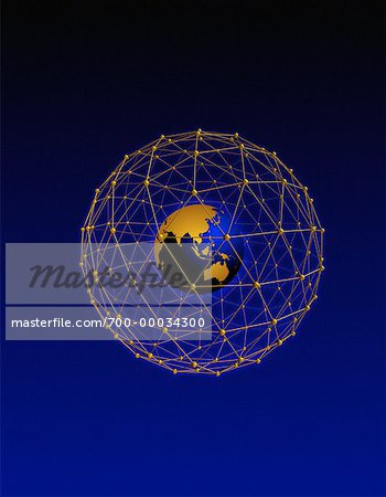 Globe in Wire Sphere Pacific Rim