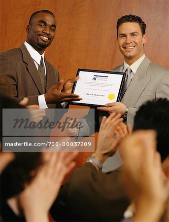 Businessman Accepting Award