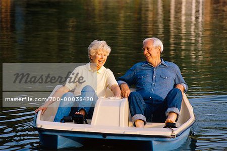 Mature Couple in Paddle Boat