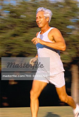 Mature Man Running Outdoors