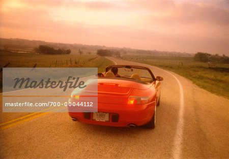 Man Driving Convertible Car Near Austin, Texas, USA