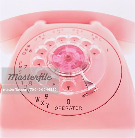 Close-Up of Pink Rotary Telephone