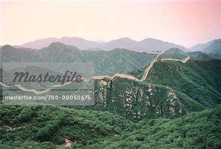 Overview of Great Wall of China Badaling, China
