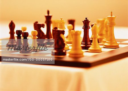 Chess Pieces on Chessboard