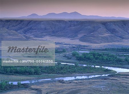 Sunrise over Milk River Canyon Near Aden, Alberta, Canada