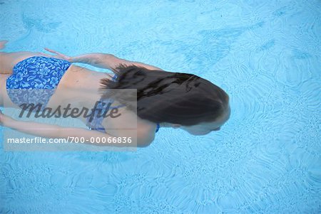 Girl Swimming in Pool