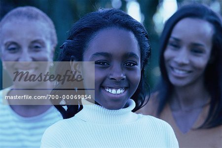 Portrait of Grandmother, Mother And Daughter Outdoors