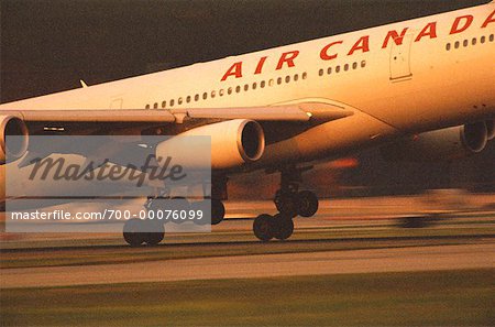 Plane Landing at Pearson International Airport Toronto, Ontario, Canada