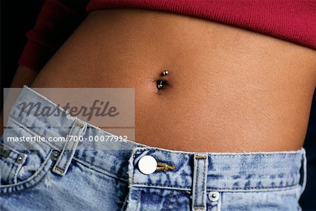 Belly button store ring closed up