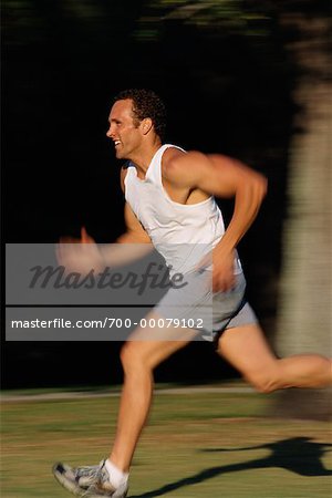 Man in Athletic Wear, Jogging