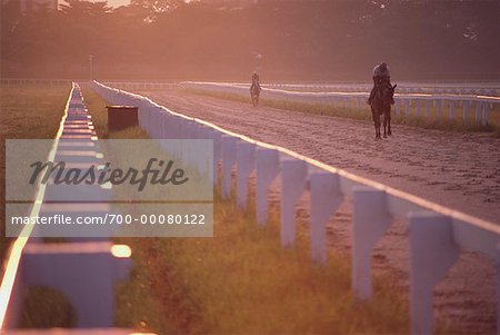 Jockey on Horse at Royal Selangor Turf Club at Sunrise Malaysia