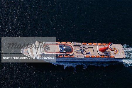 Aerial View of Cruise Ship Atlantic Ocean