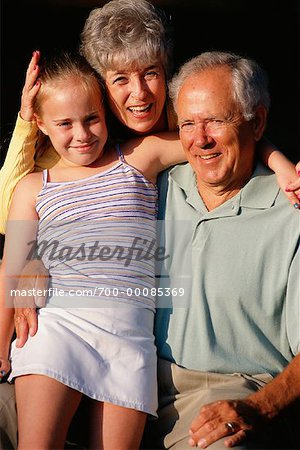 Portrait of Grandparents and Granddaughter