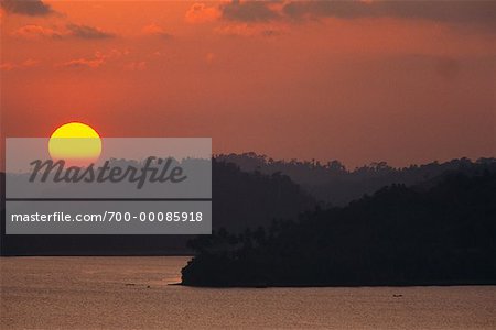 Sunset over Viper Island Port Blair, Andaman Islands India
