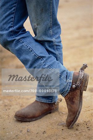 Man in cowboy store boots