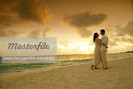 Couple Hugging on Beach Paradise Island, Bahamas