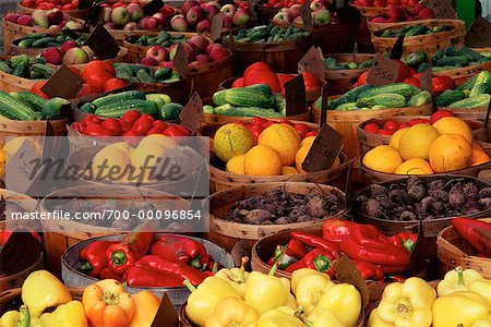 Baskets of Fruit and Vegetables