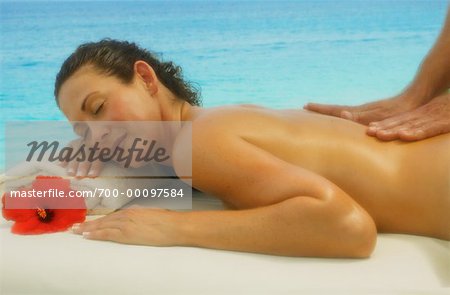Woman Getting Massage Paradise Island, Bahamas
