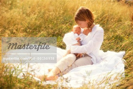 Mother and Baby in a Field