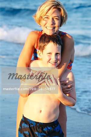 Mother and Son at the Beach