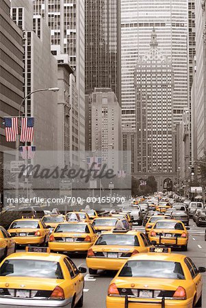Taxis and Traffic on Park Avenue