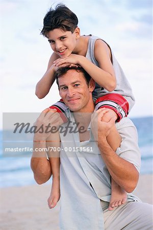 Father and Son at the Beach