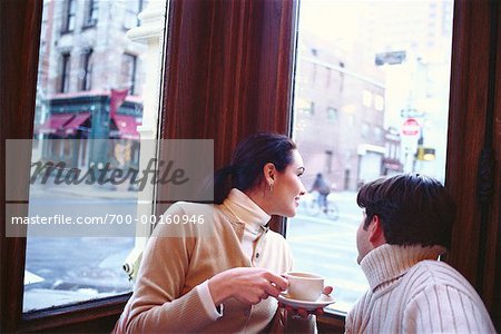 Couple in a Cafe Soho, New York, USA