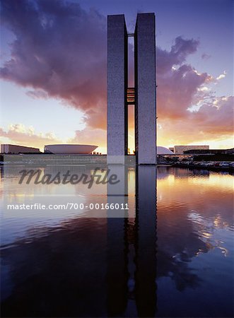 Congresso Nacional at Dusk Brasilia, Brazil