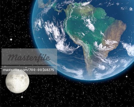 Moon over South America