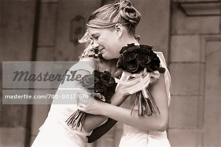 Bridesmaids Hugging