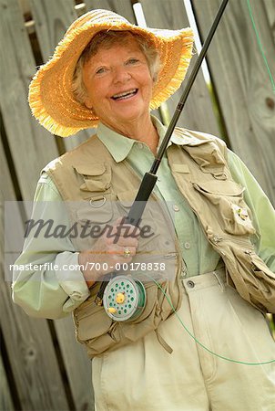 Portrait of Woman with Fishing Gear