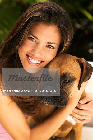 Portrait of Woman and Dog