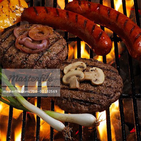 Close-Up of Food on Barbeque
