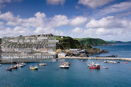 Cityscape and Harbour Mevagissey, Cornwall, England