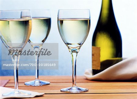 Bottle of White Wine and Glasses